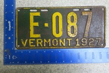 Vermont License Plate Tag 1927 27 Car Automotive Dealer DLR # E-087