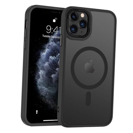 for iPhone 11 Pro Case [Compatible with Magsafe] Translucent Matte Black