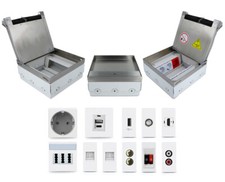 Bodensteckdose HTD-501 Einbausteckdose 6 Fach Livolo Einsätze Bodentank