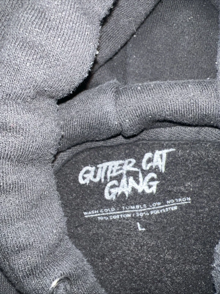 GUTTER CAT GANG Merch Sudadera con Capucha Negra Talla L Foto 4 de 4