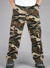 Fashion Men's Camouflage Outdoor Cotton Cargo Pants Working Casual Long Trousers