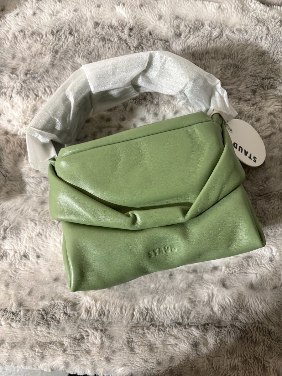 STAUD KISS BAG MSRP$ 395 Buffed Lambskin Leather in Moss | eBay