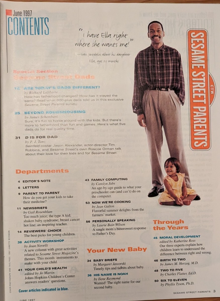 Sesame Street Parents Magazine June 1997 Special Issue Dads Jason