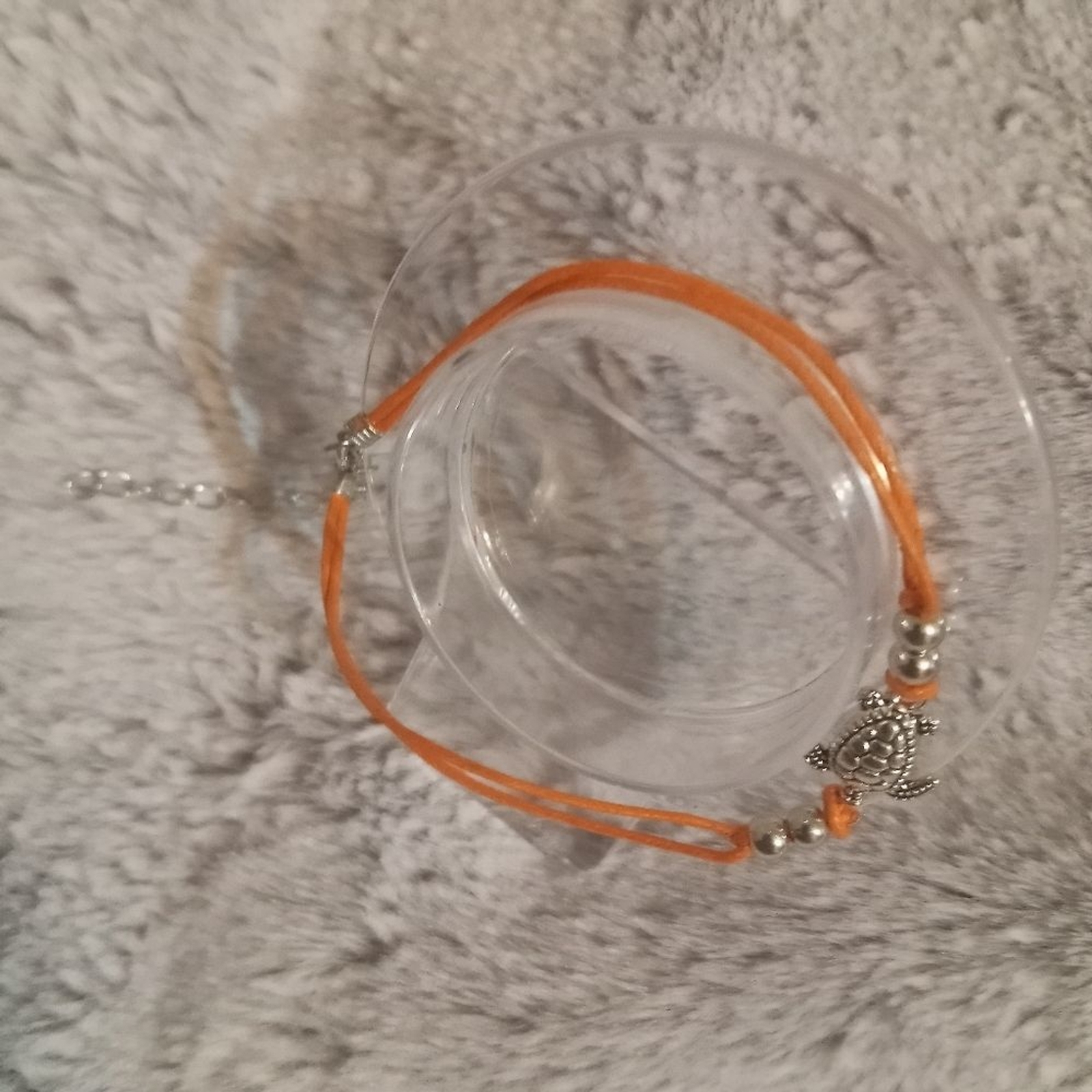 Orange Adjustable turtle bracelet - image 3