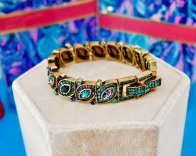 NIB $180 HEIDI DAUS Worth Waiting For Dazzling Crystal Tennis Bracelet Blue