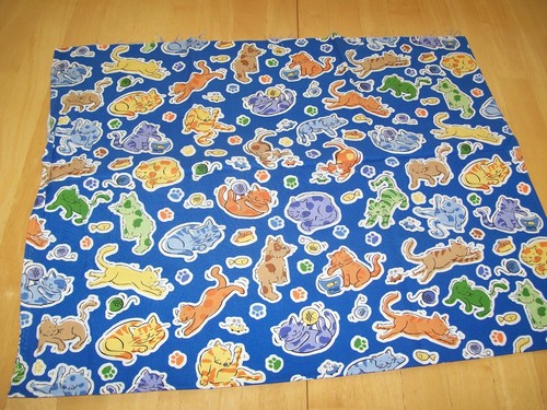 Trapuntatura gattini gatti cotone tessuto materiale 36" x 22" trapunta artigianale nuova