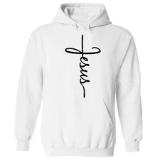 JESUS Cross Unisex HOODIE Sweatshirt Christian Religious Faith Disciple Church