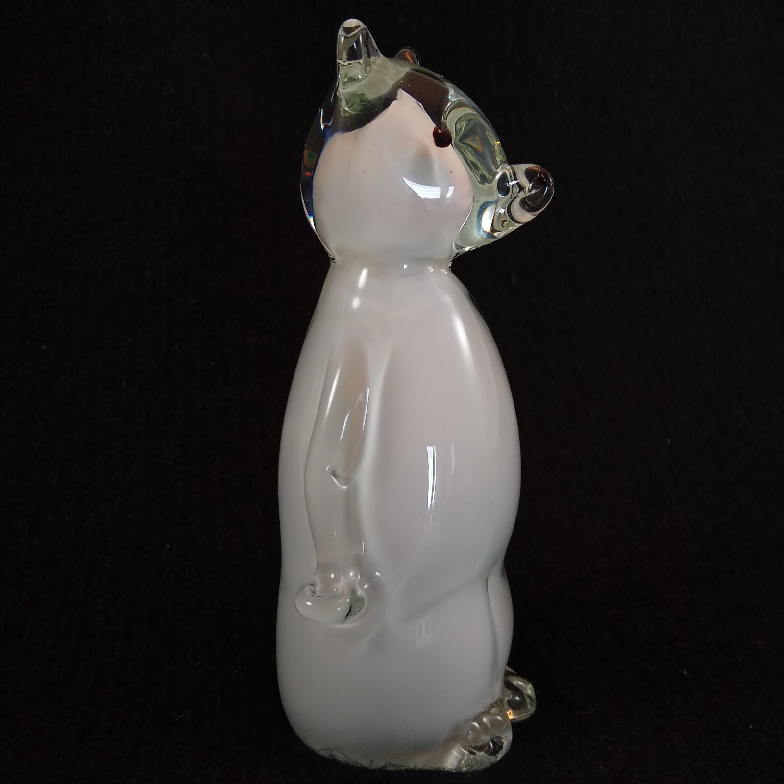 MuranoStyle Sommerso Art Glass Hand Blown Polar Bear Sculpture Figurine White eBay