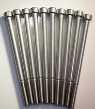 M6 x 1.0 x 90mm 18-8 Stainless Steel Allen Socket Head Bolts | Qty 10