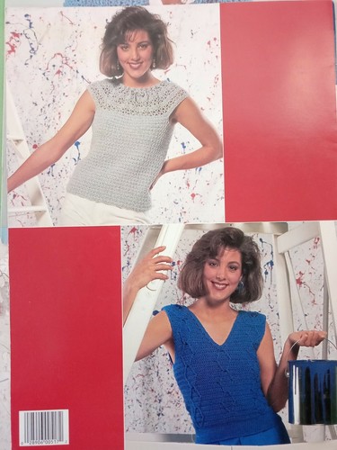 Leisure Arts VTG 80s Crochet Summer Top Sweater Vest Jerkin Lot 4 Pattern Leafle - Picture 9 of 9