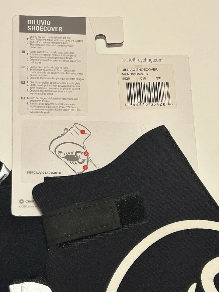 Nuevo Castelli Diluvio Cubiertas para Zapatos de Ciclismo Negro Escorpión Bicicleta Paseo 2XL XXL Foto 3 de 3