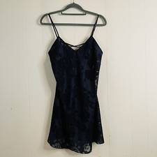 Vintage Victoria's Secret Gold Label Black Floral Burnout Chemise Women's Size M