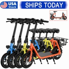 450W Foldable Electric Scooter Carry Basket Seat Moped Commuter UL2849 Certified