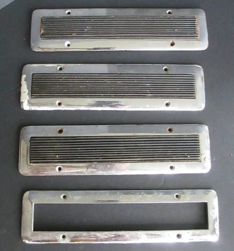 FOUR 4 VINTAGE Wood or Fiberglass Boat Step Pads Chrome 1960's 1970's        A7