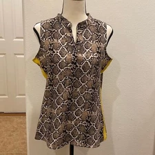 Animal Print Tank Top Brown and Yellow Size Small