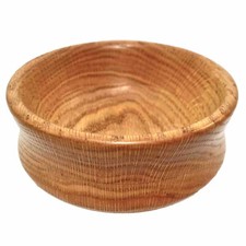 Wooden Serving Bowl Brown Hand Made Round Tableware Natural Farmhouse Holiday