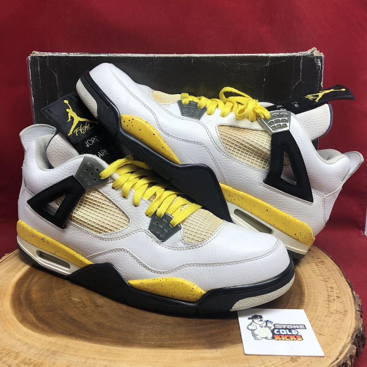 Nike Air Jordan 4 LS Rare Air Tour Yellow White Black Size 14 314254-171