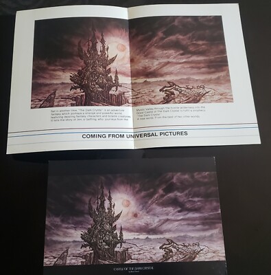 1981 DARK CRYSTAL CARDSTOCK PROMO FOLDER with Castle INSERT Jim Henson COOL!