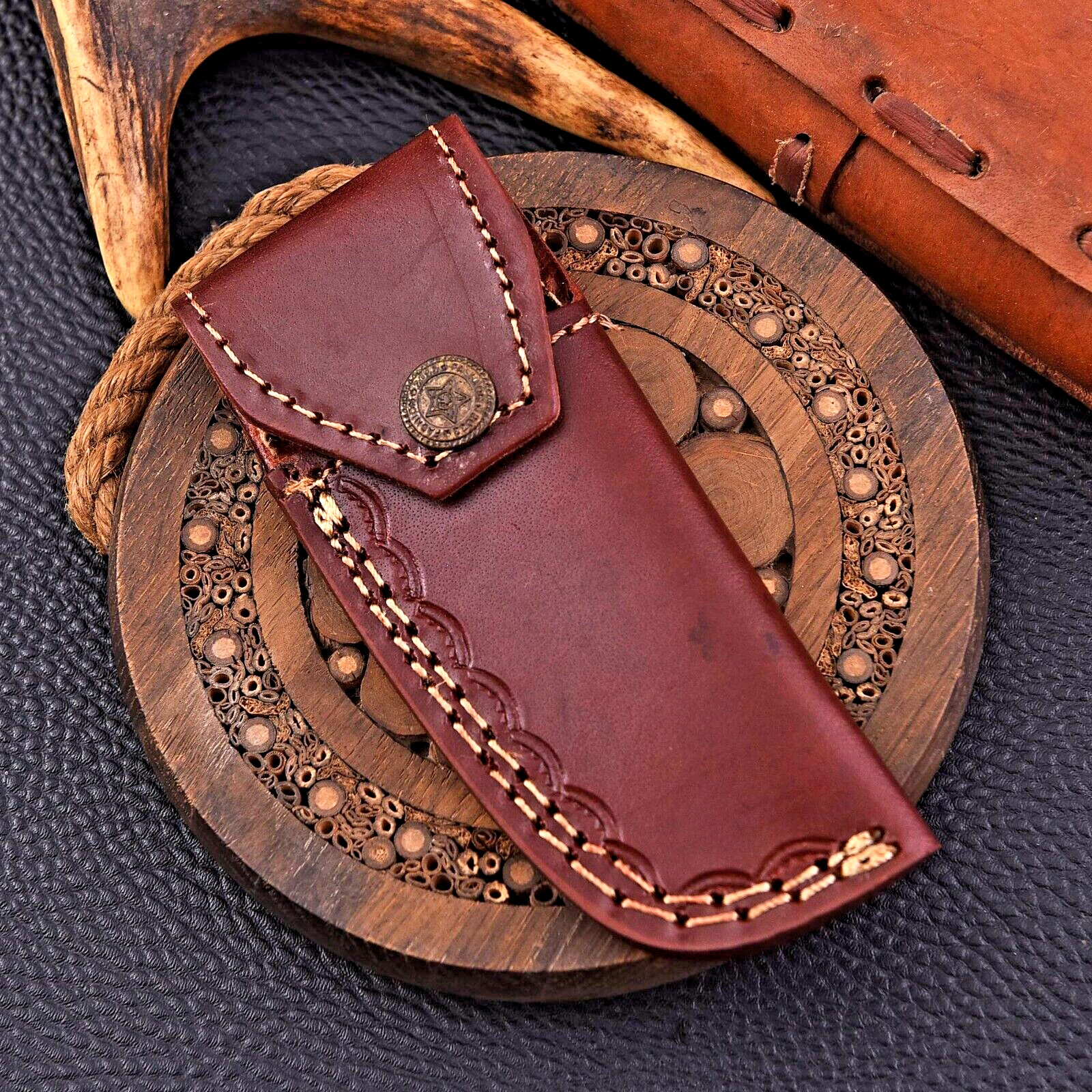 CUSTOM HAND MADE FORGED DAMASCUS STEEL BLADE FOLDING POCKET KNIFE 1106