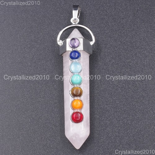 Natural Gemstones Hexagonal Pointed Colorful Stones Pendant Charm Beads Healing - Picture 16 of 55