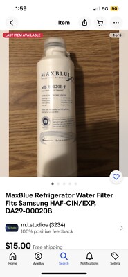 3 Pack MaxBlue Refrigerator Water Filter Fits Samsung HAF-CIN/EXP, DA29-00020B