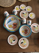 Vintage Sesame Street Kid's Munchkin Set And Toy Set