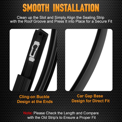 Roof Drip Molding Strips Black Fit For 2012-2015 Honda Civic Sedan 4-Door - Picture 3 of 7
