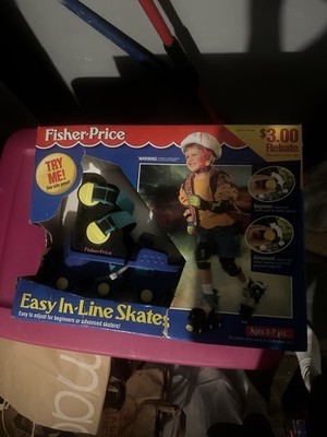 Fisher-Price Easy In-Line Skates Youth Adjustable Unisex Inline Skates Ages 3-7