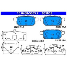 Satz Bremsbeläge Bremsklötze hinten für Suzuki SX4 JY Vitara LY | 24171857