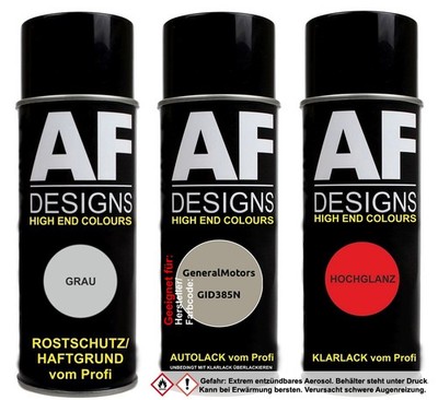 Spraydose Set für GeneralMotors GID385N Sandstorm Metallic Autolack Klarlack Gru