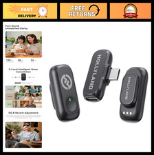 Wireless Microphone for iPhone Android, 48kHz Audio, Noise Cancellation, 200m