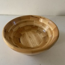 Segmented Turned Wood Bowl Honey Locust Signed 6-1/4  X 2-1/2  