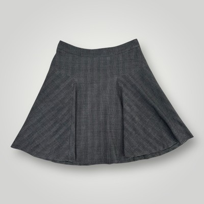 Sharagano Atelier Skirt Womens 6 Gray Plaid A-Line Flare Lined Career