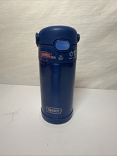 THERMOS FUNTAINER 12 Oz Stainless Steel Vacuum Insulated Kids Straw Bottle -BLUE