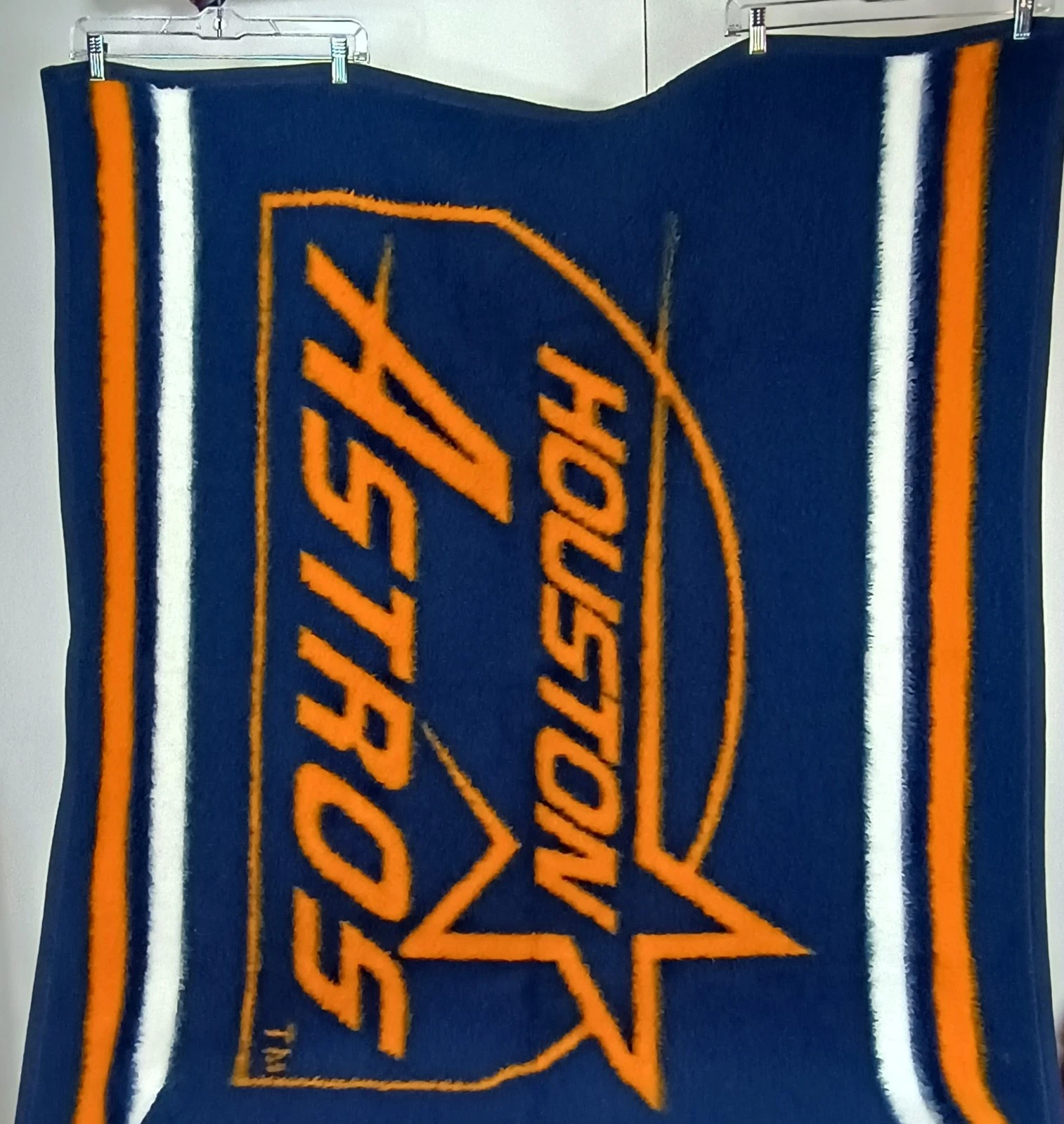 Vintage 1994 Houston Astros Biederlack Fleece Throw Blanket 48 X 55" Navy/Orange