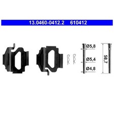 ATE Zubehör-Satz Bremsklötze Bremsbeläge 13.0460-0412.2 | 21075775