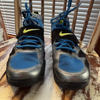 NIKE AIR MAX2 EXPRESS 525254-001 Boy's Trainer Black/Blue/Chartreuse Sz 4Y EUC