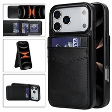 For iPhone 17 Pro Max/17 Pro/17/Air Shockproof Leather Card Wallet Stand Case