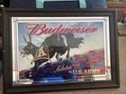 Vintage Budweiser "Salutes The U.S. ARMY" Beer Mirror Sign 28x20 Excellent