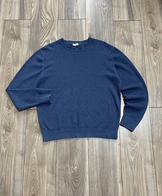 Brunello Cucinelli Luxury Crew Neck Sweater Jumper Blue Size 52 Men's