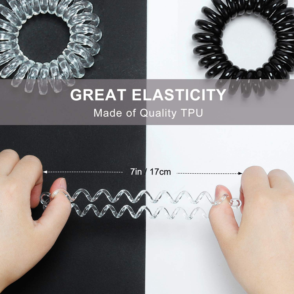 4 Élastiques à Cheveux Spiraux Rouge Et Rose - No Crease Coil Hair Ties Femme