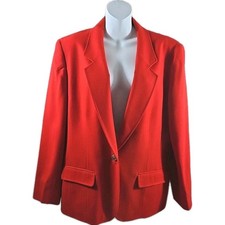 Vintage Pendleton Women s Wool Blazer Size 16 Red Made In USA Preppy Academia