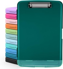 Sooez Clipboards with Storage, High Capacity Clip Boards 8.5x11 Dark Green