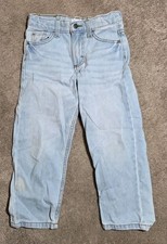 Wrangler Loose Fit Jeans Boys Size 5 Regular Light Wash Denim 100 Cotton