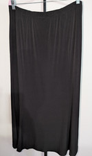 Susan Graver Black Maxi Skirt Stretch Knit Sleeveless Long Casual Elegant