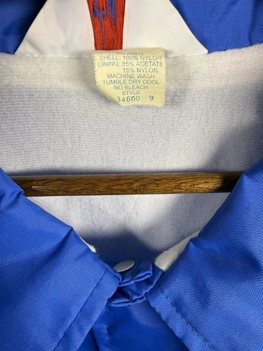 Vintage WestArk Men’s 2XL Blue Nylon Coach Jacket Marine Corps Logo Snap Front image 4