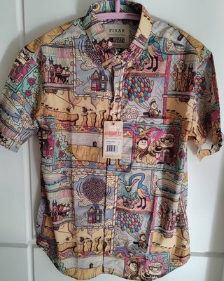 M - RSVLTS DISNEY PIXAR UP HOUSE PARADISE FOUND MURAL SHIRT MULTI MENS