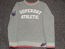 Superdry Athletic Crewneck Sweatshirt Grey Mens Large Cotton Jumper