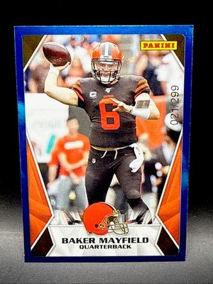 2020 Baker Mayfield Panini NFL Sticker & Card Collection #31 Blue Prizm /299