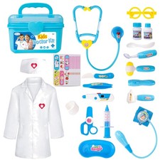 Blue Kids Doctor Play Set - Pretend Medical Kit for Toddlers